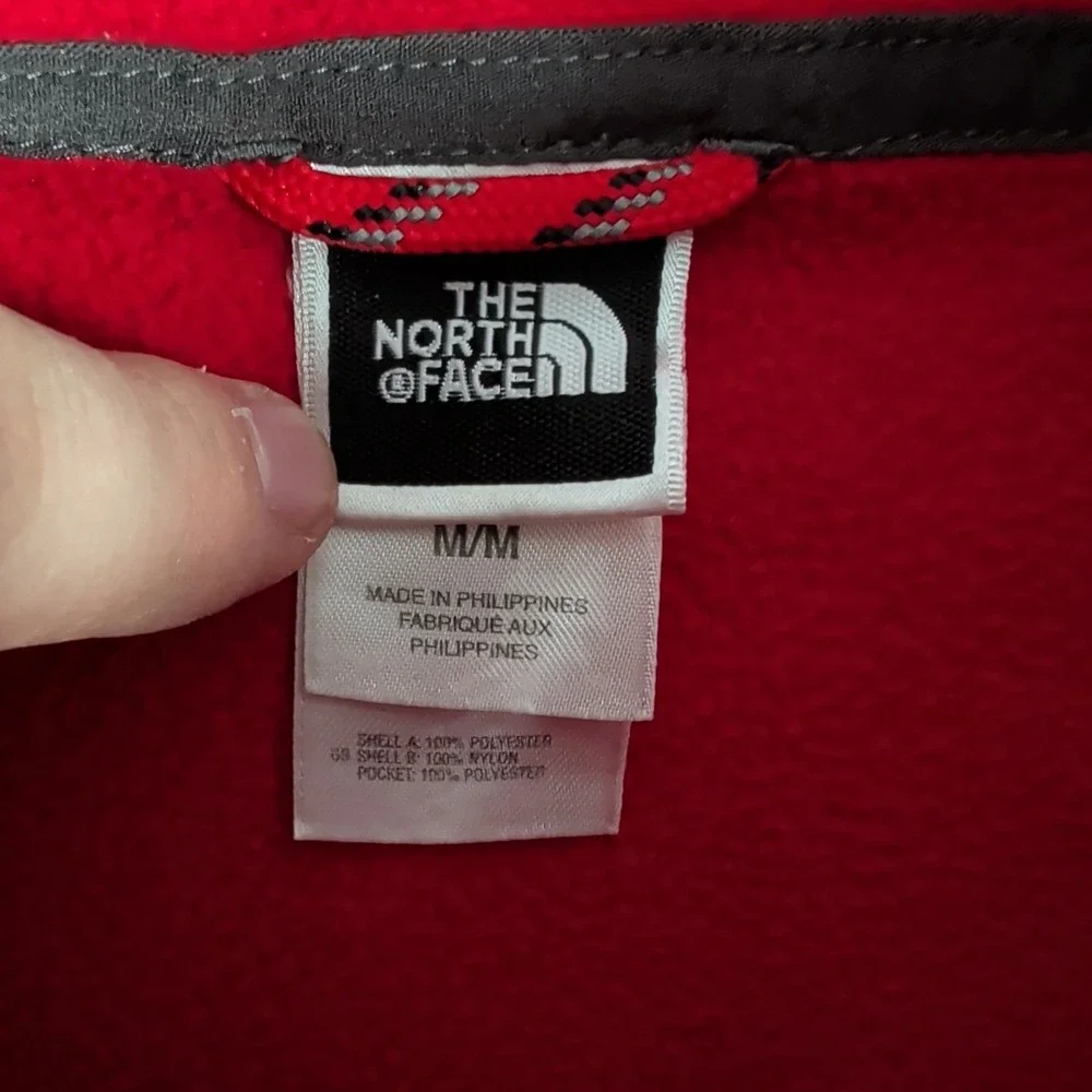 The North Face Jacket‎ Men's M Red Black Fleece Full Zip Outdoor Logo